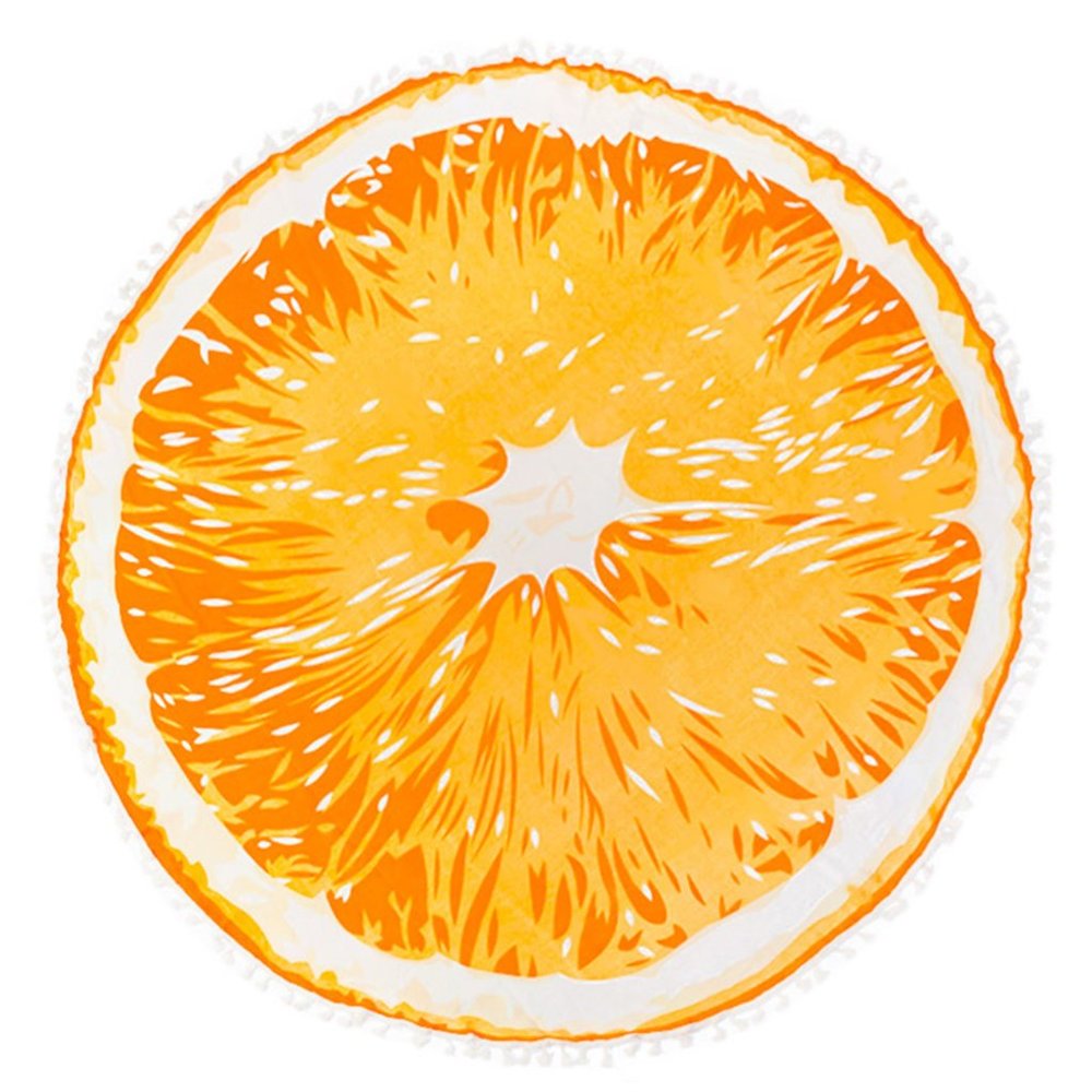 LOF Soft Orange Print Round Beach Throw Cover Up